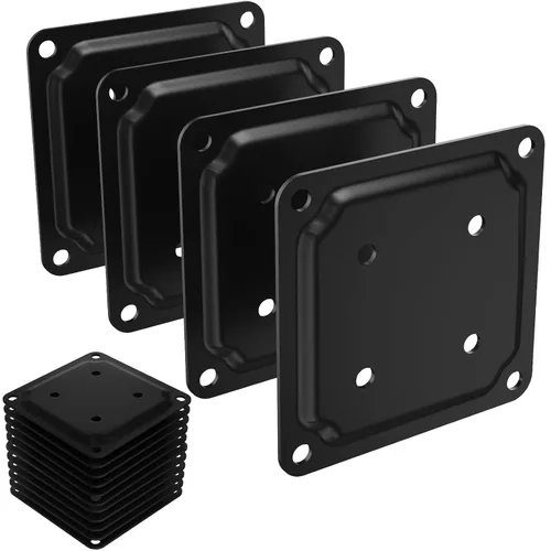 Vista 8 de Paquete de 4 conectores de placa de poste de madera de 4 x 4 pulgadas, base de poste de cubierta con recubrimiento en polvo, base de anclaje