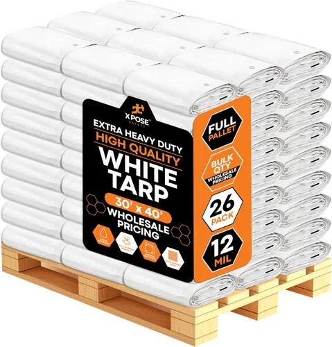 Vista 87 de Xpose Safety Lona protectora de polietileno plateado resistente de 5 x 7 pies - Funda protectora multiusos - Duradera, resistente al agua