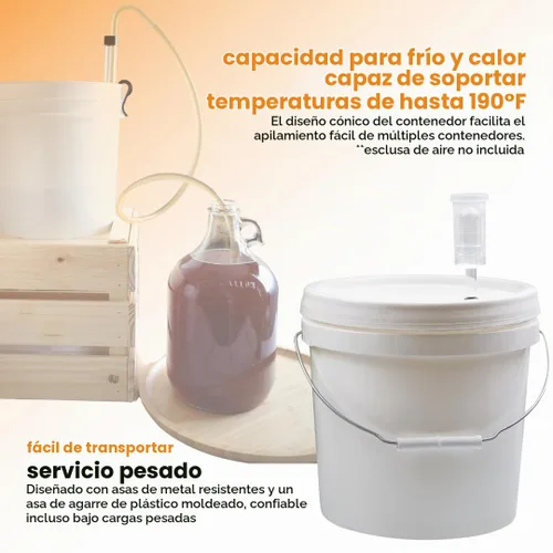 Vista 5 de Fermentador de plástico de 2 galones con tapa