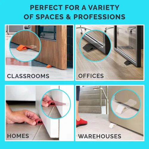 Vista 8 de Wundermax - Paquete de 3 cuñas de puerta de goma para alfombra, madera dura, concreto y baldosas - Accesorios para mejoras del hogar - Negro