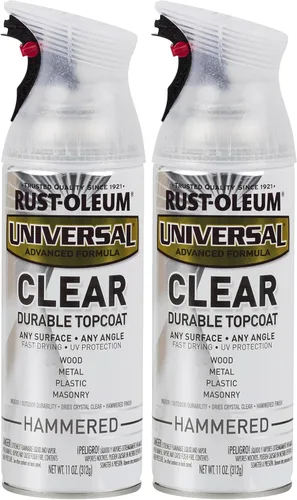 Vista 42 de Rust-Oleum 267298-6PK Pintura en aerosol martillada universal para todas las superficies, 12 onzas, blanco, paquete de 6