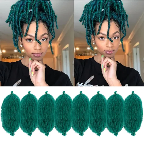 Vista 55 de 8 paquetes de cabello rizado estilo afro elástico Marley Twist, cabello trenzado previamente separado para rastas sintéticas de ganchillo para 1B