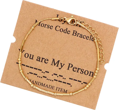 Vista 26 de JoycuFF Pulseras inspiradoras de código morse para mujeres, cuentas de plata, joyería con mantra de motivación, regalos para ella
