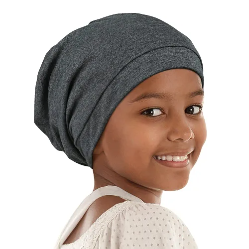 Vista 9 de Alnorm Gorro de dormir rizado para niña, gorro de satén con banda elástica cómoda ajustable para adolescentes, niños grandes, niños