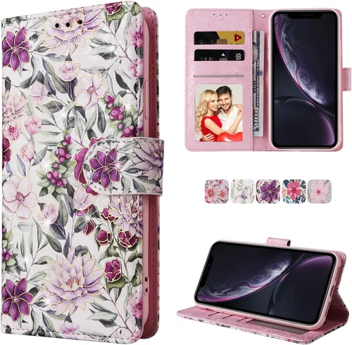 Vista 13 de UEEBAI Funda tipo billetera para Samsung Galaxy A16 4G/5G, cubierta de cuero PU con soporte, bloqueo RFID, funda flip con ranuras para tarjetas