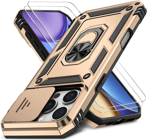 Vista 49 de Funda HakkTaoo para iPhone 13/iPhone 14 de 6.1 Pulgadas con Funda Deslizante para Cámara + Protector de Pantalla (2 Paquetes), Funda Protectora a