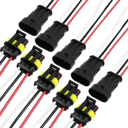 Vista 8 de 5Kit de 2 pines vías 18 AWG conector impermeable para automóvil, conector de terminal serie de 0.059 in, paquete de 5 (5 kit de 2 pines)