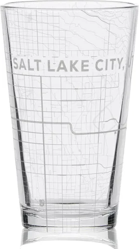 Vista 19 de Santa FE NEW MEXICO - Vaso de cerveza grabado con mapa de calle de la ciudad, idea de regalo perfecta y decoración única