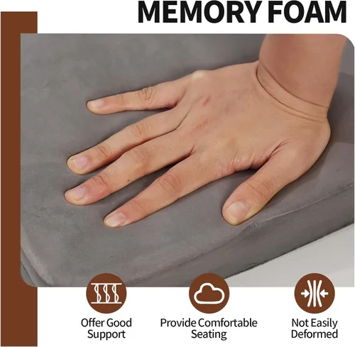 Vista 5 de SINOSSO Juego de 2 cojines de metal con espuma viscoelástica magnética para taburete, cojines de lujo de terciopelo para bar y cafetería, apilables