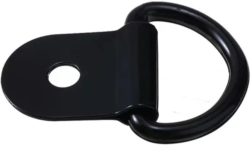 Vista 3 de Anillos en D negros de anclaje, anillos de amarre en D, para auto, camión, remolque, carga, RV, barcos (Negro 18 piezas)