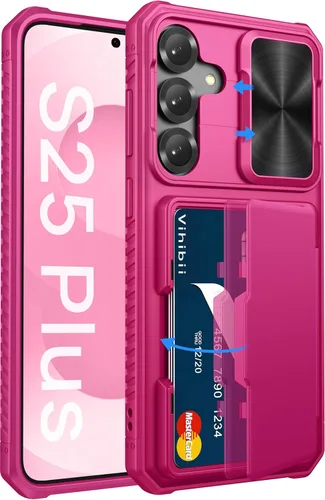 Vista 10 de Vihibii Funda para Samsung Galaxy S25 con tarjetero (4 tarjetas), [bloqueo RFID] y cubierta de cámara deslizante y protección contra caídas de grado