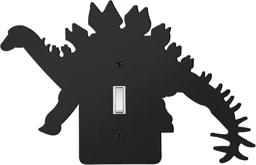 Vista 11 de Cubierta de Interruptor de Luz de Oso de Metal Alce Árbol Montaña Alce Placa de Interruptor de Luz Negra Cubierta de Enchufe de Bosque Interruptor