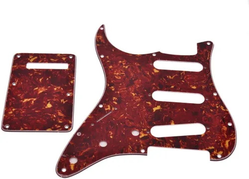 Vista 8 de KAISH Lefty ST/Strat Style SSS Pickguard - Cubierta trasera para trémolo para mano izquierda Stratocaster / Strat negro 3 capas