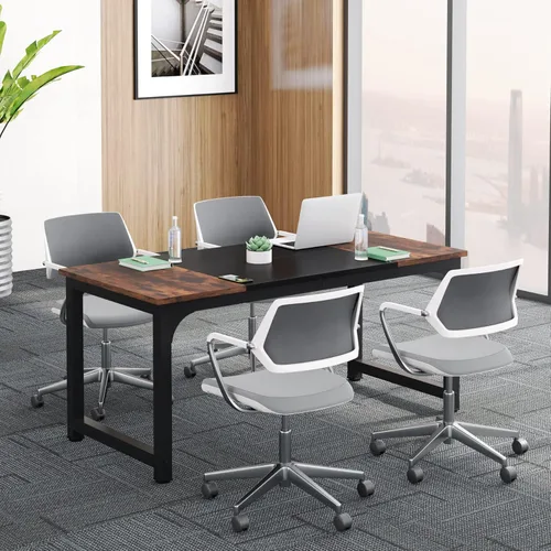 Vista 10 de Tribesigns Mesa de conferencias, mesa de reuniones rectangular de 6 pies, mesa de sala de reuniones, 70.8 pulgadas de largo x 31.5 pulgadas de ancho