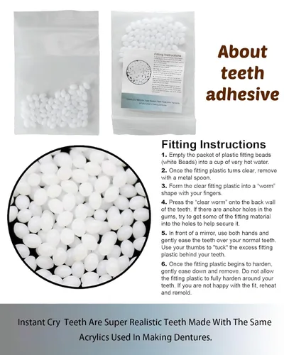 Vista 3 de Yan Dream Dientes falsos de Halloween, accesorios divertidos para disfraz de fiesta de cosplay