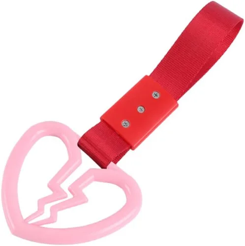 Vista 16 de Q1-TECH, JDM Tsurikawa Anillo japonés de metro, tren, autobús, mango de corazón roto, correa de mano, anillos de advertencia para parachoques