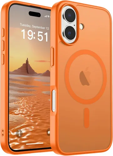 Vista 196 de SUPFINE - Funda magnética para iPhone 14 Pro Max (compatible con MagSafe), (protección contra caídas de grado militar de 10 pies), delgada, Negro