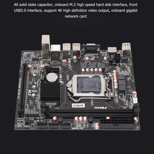 Vista 3 de Placa base LGA 1151, H310B Micro ATX placa base para computadora de escritorio, compatible con LGA 1151 6 7 8 9Gen, disco duro M.2, DDR4, SATA3.0