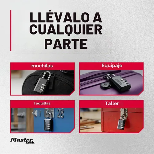 Vista 6 de Master Lock 120Q Candados anchos con llave, 3/4 pulgada, latón macizo, 4 unidades, 647D