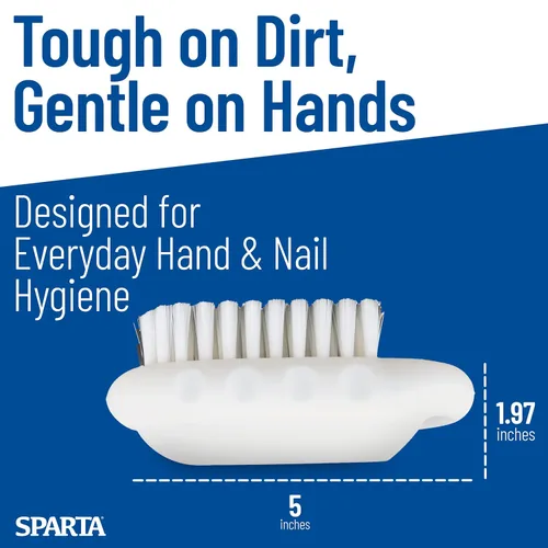 Vista 5 de Cepillo de uñas y manos Sparta de grado comercial, cepillo resistente para manos y uñas con cerdas rígidas para jardineros, mecánicos y personal