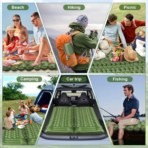 Vista 6 de Ultralight Air Pad: 1.9lbs Camping Mattress with Pillow & Foot Pump - 4" Thick with One-Second Deflation for Easy Backpacking