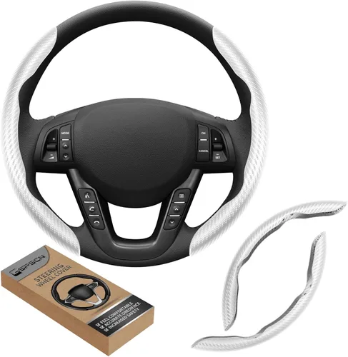 Vista 10 de GSPSCN Cubierta Universal de Volante de Coche de Fibra de Carbono Antideslizante, Cubierta de Volante Mariposa, Protector de Volante Segmentado