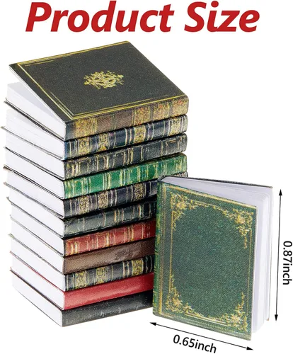 Vista 2 de Skylety 24 piezas de libros en miniatura para casa de muñecas a escala 1:12, libros variados para casa de muñecas en miniatura, accesorios para casa