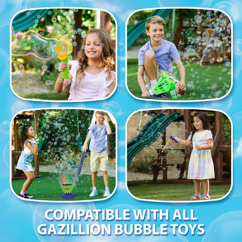 Vista 4 de Gazillion 8 oz Solución de Burbujas Paquete de 4 - Grandes burbujas para niños, verde