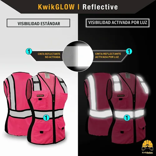 Vista 6 de KwikSafety Multi-Color Safety Vest for Women ANSI Class Unrated Hi Vis Vest