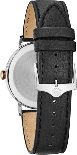 Vista 3 de Bulova 98B254 - Pulsera de piel de becerro para hombre 0787in color negro