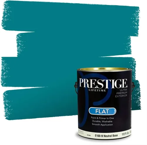 Vista 137 de Prestige Paints. - Base y pintura para exteriores en un solo galón, 1 galón. plano, comparable con Sherwin Williams Topsail.
