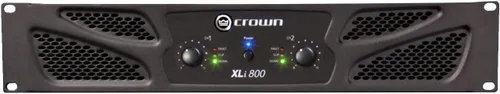 Crown XLi800 Amplificador de potencia de 600 W en puente de dos canales 8Ω. Para DJ profesional, PA, amplificador de escenario. Negro