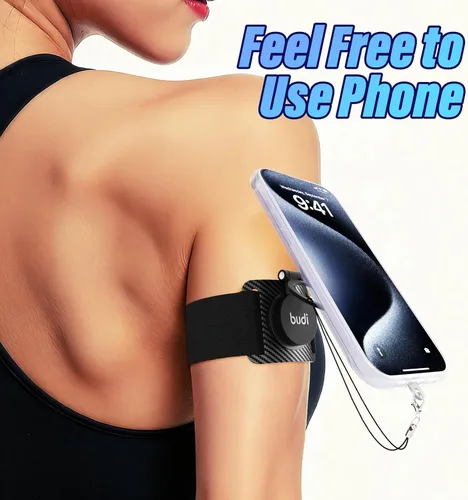 Vista 3 de Brazalete para teléfono para correr, soporte de teléfono giratorio de 360 ° para iPhone 17 16 Pro 15 14 13 12 11 Pro Max/Plus/XR/XS, soporte