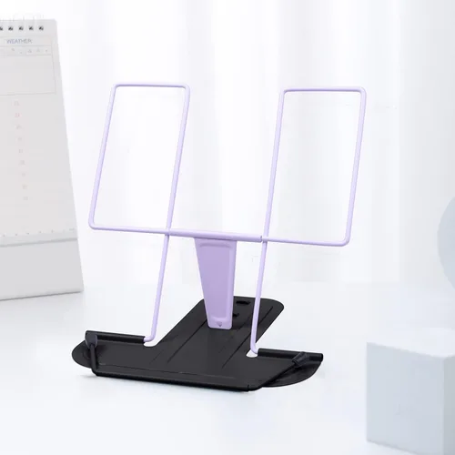Vista 15 de MSDADA - Soporte de libros de metal para escritorio, soporte ajustable para lectura, soporte portátil para libros de cocina y documentos, soporte