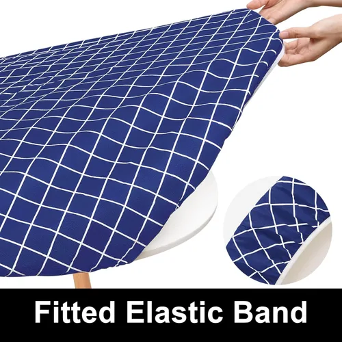 Vista 293 de Mantel rectangular, manteles de plástico elásticos ajustables con parte trasera de franela para mesas de 4 pies, manteles de vinilo impermeables