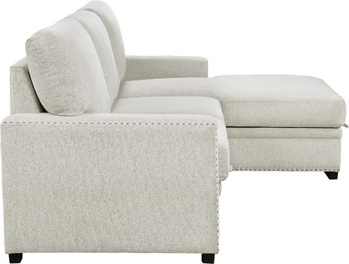 Vista 11 de Lexicon Sofá cama seccional moderno de mediados de siglo con diván de almacenamiento, sofá seccional extraíble, sofá seccional para sala de estar