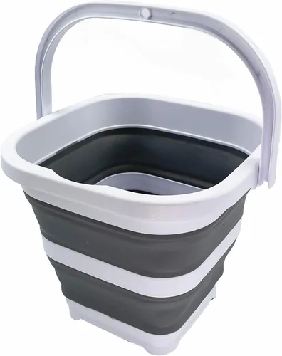 Vista 14 de SAMMART Cubo de limpieza rectangular plegable de 5 litros (1.3 galones), plegable, para camping, playa, arena, agua, tina portátil que ahorra