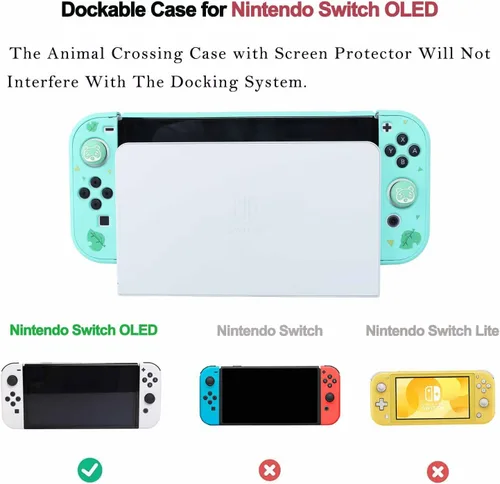 Vista 2 de Accessories Bundle for Nintendo Switch OLED Animal Crossing Model 2021 - YOOWA Accessory kit NS Oled Animal Crossing Set with Carrying Case