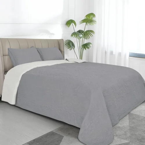Vista 39 de Easy-Going - Juego de colcha reversible con 1 funda de almohada, tamaño individual, colcha suave, resistente al agua y a las manchas, de microfibra