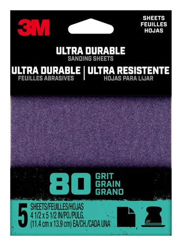 Vista 6 de 3M™ Lijado eléctrico ultraduradero de 1/4 de hoja, grano 60, 1/4Sht5pk60, 5 unidades, 20/caja