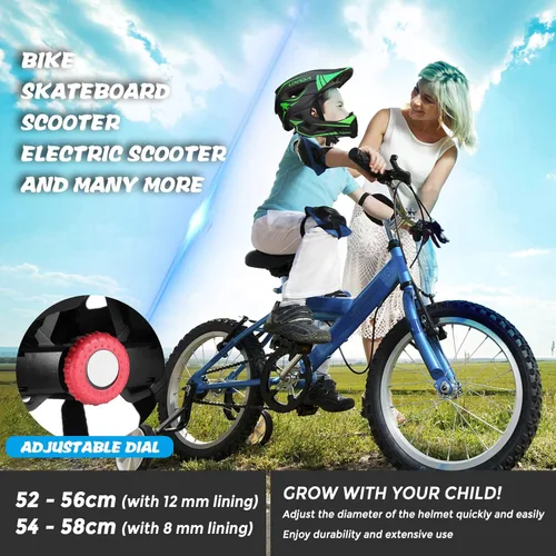 Vista 4 de Lixada Casco de ciclismo para niños, casco de ciclismo desmontable ajustable para niños, bicicleta, monopatín, equipo de protección