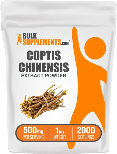 BulkSupplements. com Coptis Chinensis Extracto en polvo – Suplemento de hilo dorado, suplemento de hierbas – vegano y sin gluten, 500 mg por