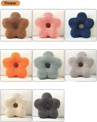 Vista 6 de Almohada de flores para el hogar, cojín de felpa para sofá, almohada de margarita, almohada suave para piso de oficina y cojín para decoración