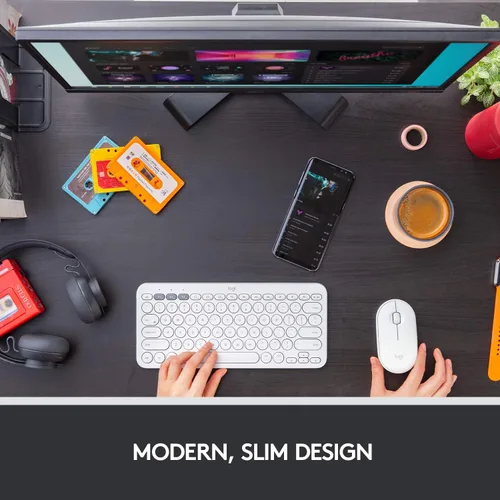 Vista 2 de Logitech Pebble i345 ratón inalámbrico Bluetooth para iPad - Blanco apagado