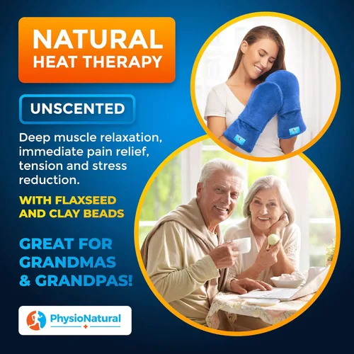 Vista 2 de Manoplas de terapia para microondas con linaza – Alivio de terapia de calor húmedo para manos y dedos en casos de articulaciones rígidas, dedo
