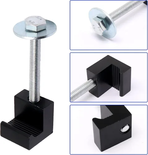 Vista 2 de Kit de montaje de caja de herramientas de camión, abrazaderas de montaje de aluminio para camioneta, accesorios de caja de herramientas J ganchos