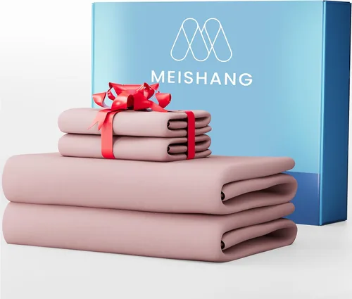 Vista 23 de MEISHANG Sábanas de algodón de 1000 hilos, tamaño Queen, 100% algodón egipcio, tejido satinado, suave y transpirable, certificado Oeko-Tex