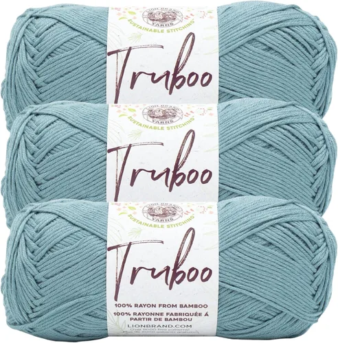 Vista 66 de Lion Brand Yarn Truboo Yarn, Azul (1 madeja)