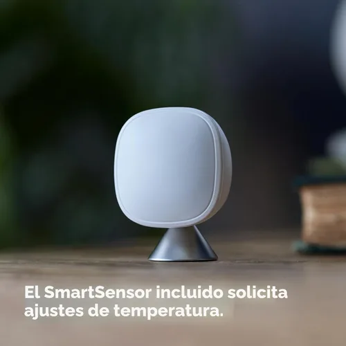 Vista 18 de ecobee Termostato inteligente prémium con sensor inteligente y monitor de calidad del aire, termostato Wifi programable, funciona con Siri, Alexa