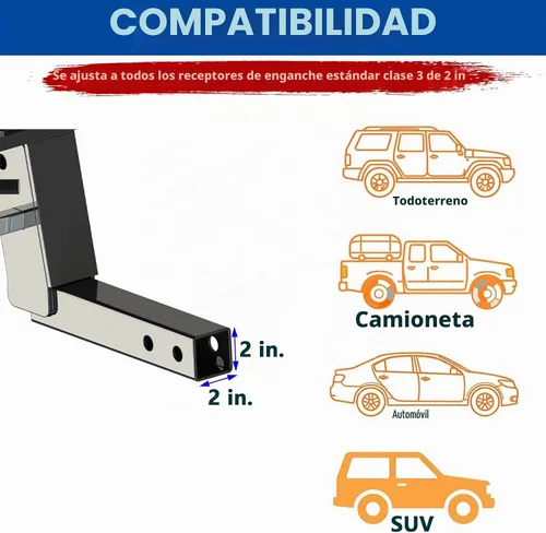 Vista 8 de Transportador de carga de enganche de 56 x 24 x 7 pulgadas para receptor